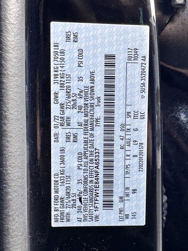 2022 Ford F-150 4x4 SuperCrew Platinum