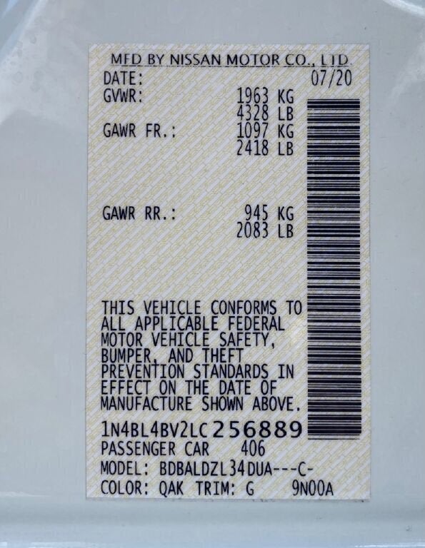 2020 Nissan Altima 25S