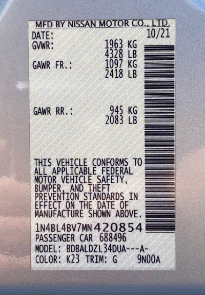 2021 Nissan Altima 2.5 S