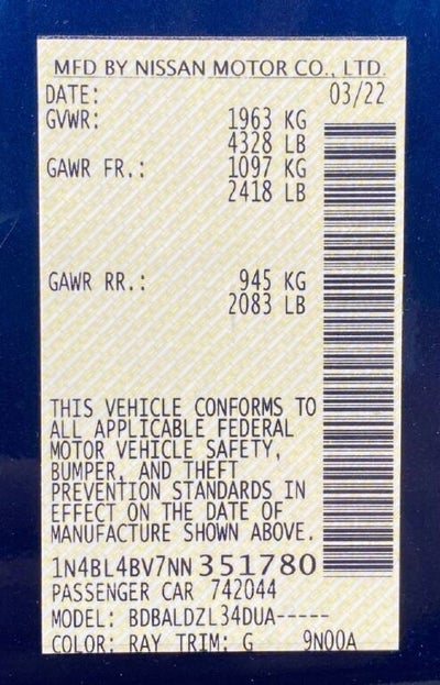 2022 Nissan Altima 2.5 S