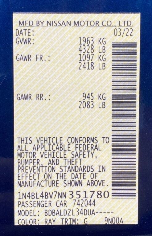 2022 Nissan Altima 2.5 S