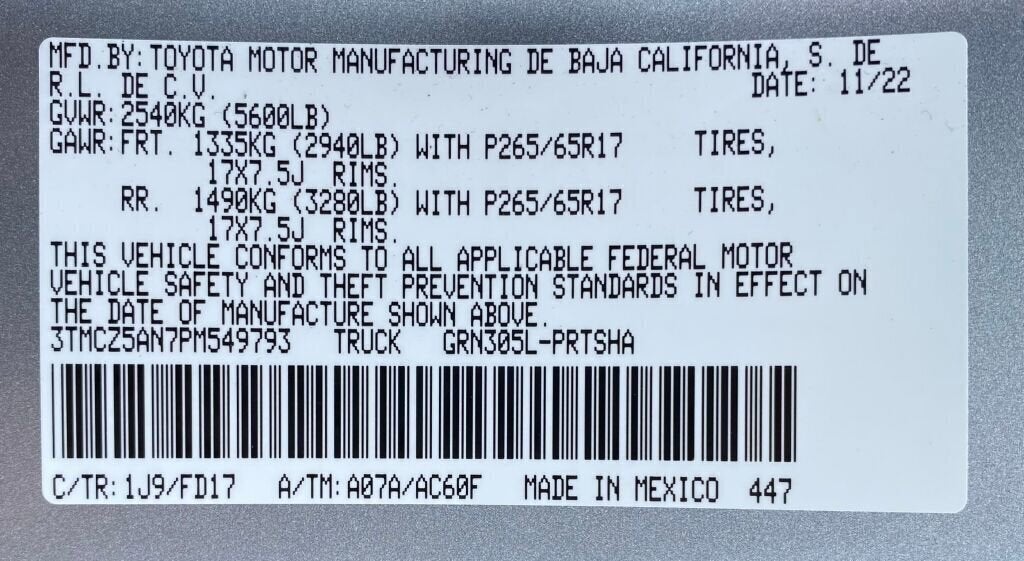 2023 Toyota Tacoma 4WD TRD Sport