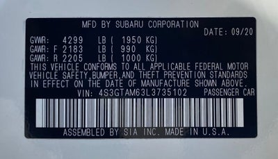 2020 Subaru Impreza 2.0isprt