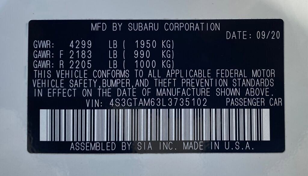 2020 Subaru Impreza 2.0isprt