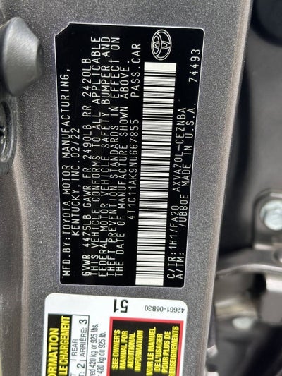 2022 Toyota Camry LE