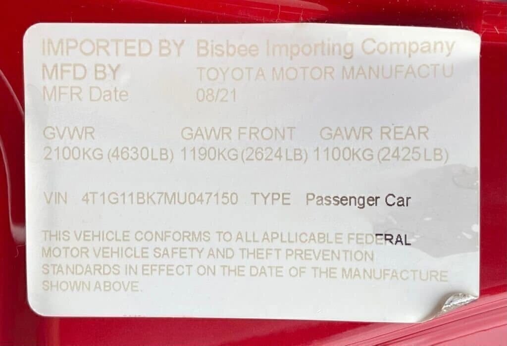 2021 Toyota Camry Base