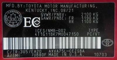 2021 Toyota Camry Base