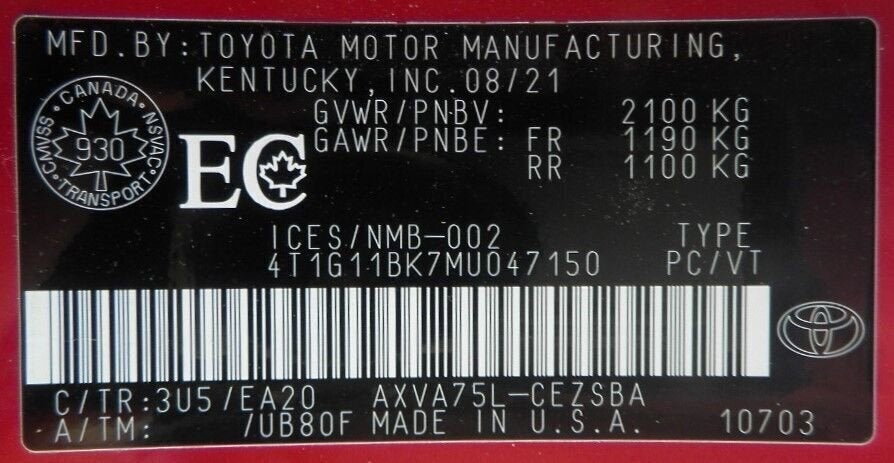 2021 Toyota Camry Base