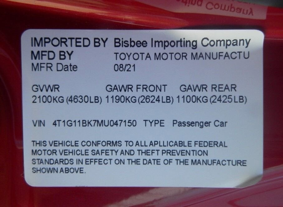 2021 Toyota Camry Base