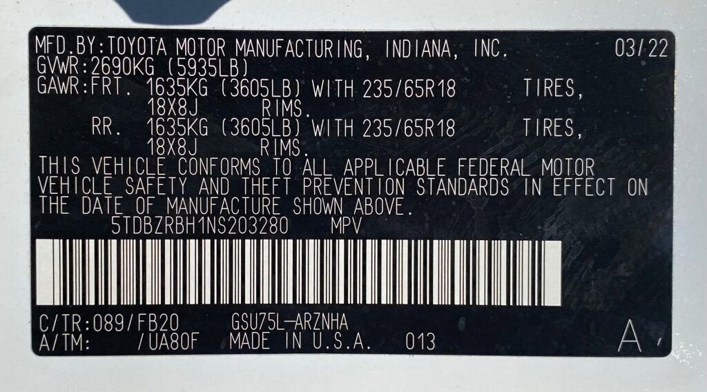 2022 Toyota Highlander LE