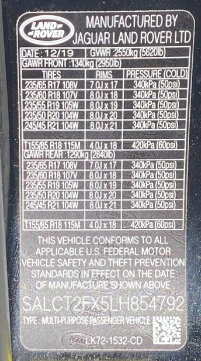 2020 Land Rover Discovery Sport Srdynam